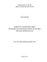 Nghiên cứu giải pháp phát triển du lịch bền vững ở di tích cấp quốc gia đặc biệt đền Trần Thương, Hà Nam