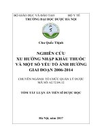 Nghiên cứu xu hướng nhập khẩu thuốc và một số yếu tố ảnh hưởng giai đoạn 2006 2014 (tt) 