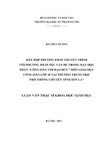 Kết hợp phương pháp thuyết trình với phương pháp nêu vấn đề trong dạy học phần “công dân với đạo đức” môn GDCD lớp 10 ở trường THPT chuyên tỉnh Sơn La