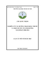 Nghiên cứu xu hướng nhập khẩu thuốc và một số yếu tố ảnh hưởng giai đoạn 2006 2014 