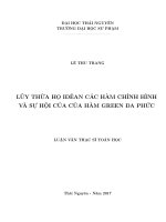 Lũy thừa họ iđêan các hàm chỉnh hình và sự hội tụ của hàm green đa thức 