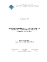 Luận văn khảo sát ảnh hưởng của aw và sự giảm ẩm trong quá trình chế biến trái cây có độ ẩm trung bình 