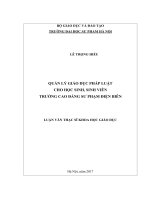Quản lí giáo dục pháp luật cho học sinh, sinh viên trường cao đẳng sư phạm điện biên 