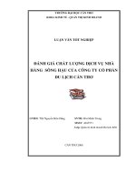 Luận văn đánh giá chất lượng dịch vụ nhà hàng sông hậu của công ty cổ phần du lịch cần thơ 