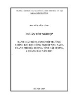 ĐÁNH GIÁ CHẤT LƯỢNG MÔI TRƯỜNG  KHÔNG KHÍ KHU CÔNG NGHIỆP NAM SÁCH,  THÀNH PHỐ HẢI DƯƠNG, TỈNH HẢI DƯƠNG,   6 THÁNG ĐẦU NĂM 2017