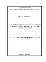 Quản lý quan hệ khách hàng tại các chi nhánh ngân hàng TMCP bưu điện liên việt khu vực các tỉnh đông bắc bộ 