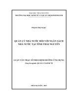 Quản lý nhà nước đối với ngân sách nhà nước tại tỉnh Thái Nguyên