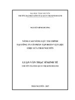 Nâng cao năng lực tài chính tại công ty cổ phần tập đoàn vật liệu chịu lửa thái nguyên 