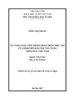 Kỹ năng giao tiếp trong hoạt động học tập của sinh viên dân tộc tày vùng đông bắc việt nam (tt)