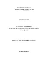 Quản lí dạy học môn toán ở trường THPT tủa chùa, huyện tủa chùa, tỉnh điện biên 