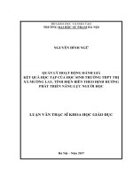 Quản lí hoạt động đánh giá kết quả học tập của học sinh trường THPT thị xã mường lay, tỉnh điện biên theo định hướng phát triển năng lực người học 
