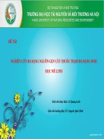 SLIDE: NGHIÊN CỨU ĐA DẠNG NGUỒN GEN CÂY THUỐC TRẠM ĐA DẠNG SINH HỌC MÊ LINH