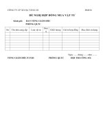 GIẤY ĐỀ NGHỊ HỢP ĐỒNG MUA BÁN VẬT TƯ THI CÔNG XÂY DỰNG CÔNG TRÌNH