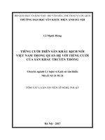 Tiếng cười trên sân khấu kịch nói việt nam trong quan hệ với tiếng cười của sân khấu truyền thống (tt) 