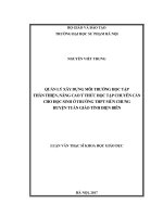 Quản lý xây dựng môi trường học tập thân thiện nâng cao ý thức học tập chuyên cần cho học sinh ở trường THPT mùn chung huyện tuần giáo, tỉnh điện biên 