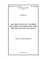 Huy động nguồn lực tài chính phát triển giao thông nông thôn trên địa bàn tỉnh tuyên quang 