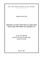 Đời sống văn hóa tinh thần của học sinh trung học phổ thông Hà Nội hiện nay (tt)