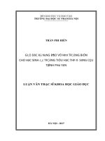 Giáo dục kỹ năng bảo vệ môi trường biển cho học sinh các trường tiểu học thị xã sông cầu, tỉnh phú yên 