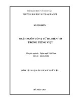 Phát ngôn có vị từ ba diễn tố trong tiếng việt (tt) 