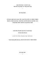 Sử dụng đội ngũ giáo viên đáp ứng yêu cầu phát triển của trung tâm giáo dục thường xuyên huyện mường ảng, tỉnh điện biên 