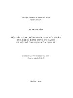 Một vài cách chứng minh định lý cơ bản của đại số bằng công cụ đại số và một số ứng dụng của định lý (Khóa luận tốt nghiệp)