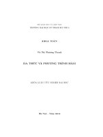 Đa thức và phương trình hàm (Khóa luận tốt nghiệp)