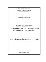 Nghiên cứu cấu trúc và cơ chế khuếch tán trong SiO2 lỏng bằng phương pháp mô phỏng (LV thạc sĩ)