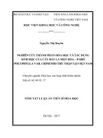 Nghiên cứu thành phần hóa học và hoạt tính sinh học của cây bảy lá một hoa   paris polyphylla var chinensis franchet thu thập tại việt nam (tt) 
