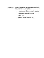 Lập luận trong văn chính luận qua một số tác phẩm trung đại việt nam 