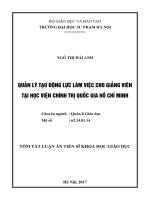 Giải pháp quản lý tạo động lực làm việc cho giảng viên tại học viện chính trị quốc gia hồ chí minh (tt) 