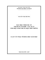 Dạy học theo dự án nội dung tổ hợp   xác suất cho học sinh trung học phổ thông 