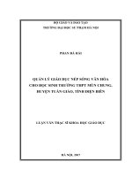 Quản lí giáo dục nếp sống văn hoá cho học sinh trường THPT mùn chung, huyện tuần giáo, tỉnh điện biên 