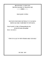 Bài toán chẩn đoán kĩ thuật và vận dụng trong dạy học nghề điện tử dân dụng (tt) 