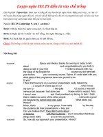 Luyện nghe IELTS điền từ vào chỗ trống