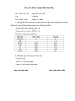 ĐỒ ÁN CÔNG NGHỆ MÔI TRƯỜNG: Đề xuất sơ đồ công nghệ và tính toán các công trình chính trong một hệ thống xử lý nước thải sinh hoạt