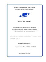 Lectures and students evaluations on the coursebook international express pre intermediate   second edition  a thesis submitted in partial fulfillment of the requirements for the degree of 