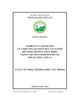 Nghiên cứu ảnh hưởng của một số loại phân bón hữu cơ vi sinh đến sinh trưởng, phát triển giống chè Shan kinh doanh tại Thuận Châu, Sơn La (LV thạc sĩ)