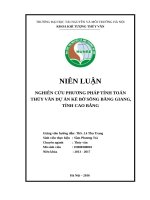 NGHIÊN CỨU PHƯƠNG PHÁP TÍNH TOÁN  THỦY VĂN DỰ ÁN KÈ BỜ SÔNG BẰNG GIANG, TỈNH CAO BẰNG