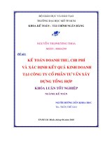 Kế toán doanh thu, chi phí và xác định kết quả kinh doanh tại công ty cổ phần tư vấn xây dựng tổng hợp 