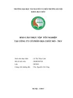 BÁO CÁO THỰC TẬP  TỐT NGHIỆP ĐỊA CHẤT TẠI CÔNG TY CỔ PHẦN ĐỊA CHẤT MỎ  TKV