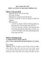 ĐỀ CƯƠNG ÔN TẬP  MÔN: AN TOÀN VÀ BẢO MẬT THÔNG TIN