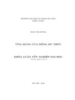Ứng dụng của đồng dư thức (Khóa luận tốt nghiệp)