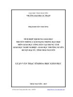 Tích hợp nội dung giáo dục truyền thống cách mạng trong dạy học môn giáo dục công dân tại trung tâm giáo dục nghề nghiệp   giáo dục thường xuyên huyện đại từ, tỉnh thái nguyên 