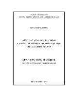 Nâng cao năng lực tài chính tại công ty Cổ phần tập đoàn Vật liệu chịu lửa Thái Nguyên (LV thạc sĩ)