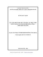 Các giải pháp thu hút vốn đầu tư trực tiếp nước ngoài vào thành phố Sông Công  tỉnh Thái Nguyên (LV thạc sĩ)