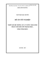 THIẾT KẾ HỆ THỐNG XỬ LÝ NƯỚC THẢI SINH HOẠT CHO KHU ĐÔ THỊ ĐẠI HỌC,  TỈNH VĨNH PHÚC