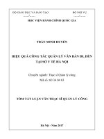 Hiệu quả công tác quản lý văn bản đi, đến tại sở y tế Hà Nội (tt)