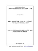 Tăng cường công tác quản lý đất đai trên địa bàn tỉnh Lai Châu (LV thạc sĩ)