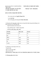 Đề xuất sơ đồ công nghệ và tính toán các công trình chính trong một hệ thống xử lý nước thải