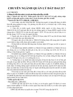 ĐỀ CƯƠNG CHUYÊN NGÀNH QUẢN LÝ ĐẤT ĐAI